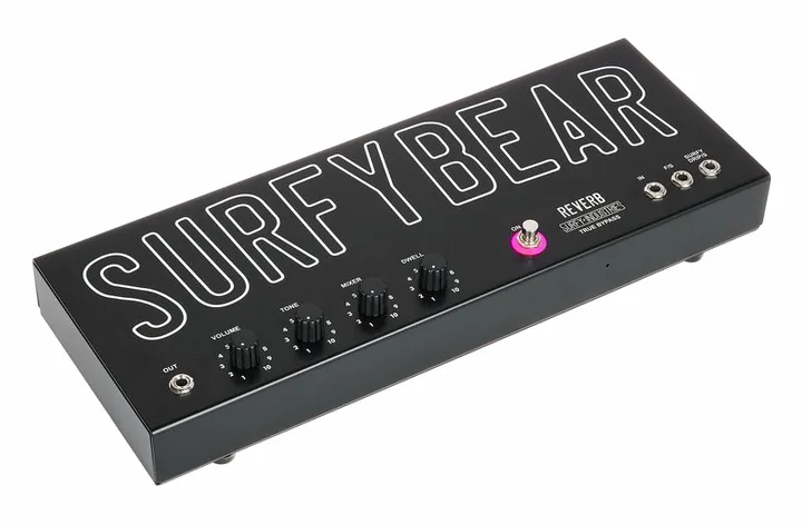 Surfy Industries Surfybear Metal Reverb 2.1 BK, ingressi e uscite laterali