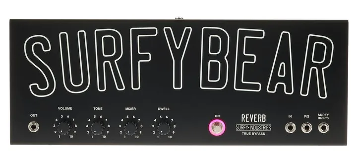 Surfy Industries Surfybear Metal Reverb 2.1 BK, manopole viste dall'alto