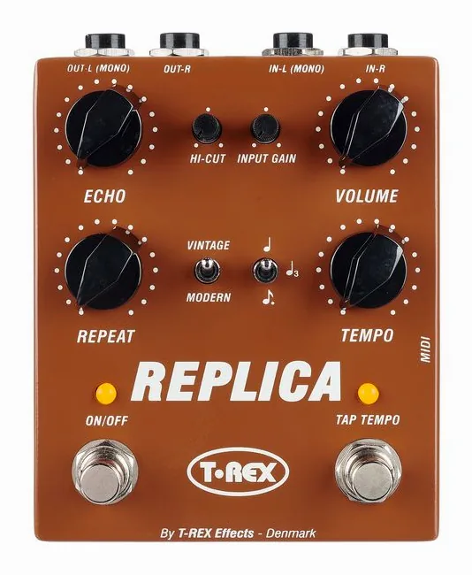 T-Rex Replica Stereo TAP Delay, connettori sul retro dell'unita