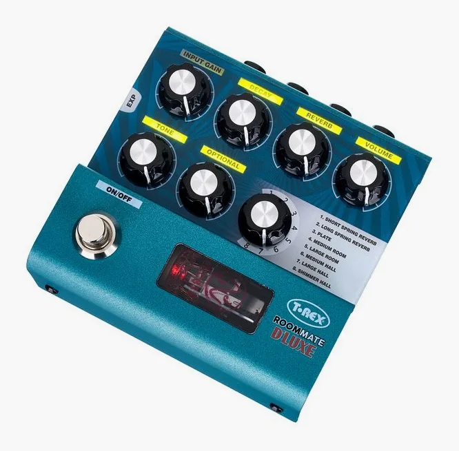 T-Rex RoomMate D'luxe Reverb in primo piano frontale