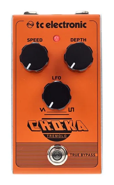 tc electronic Choka Tremolo, manopole viste dall'alto