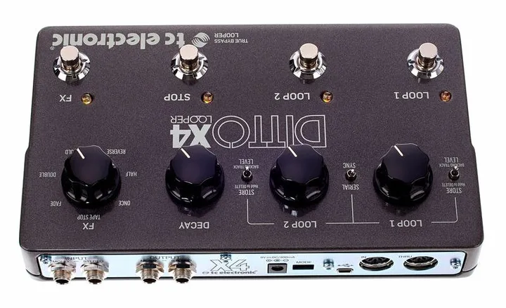 tc electronic Ditto X4 Looper, grafica del pannello superiore