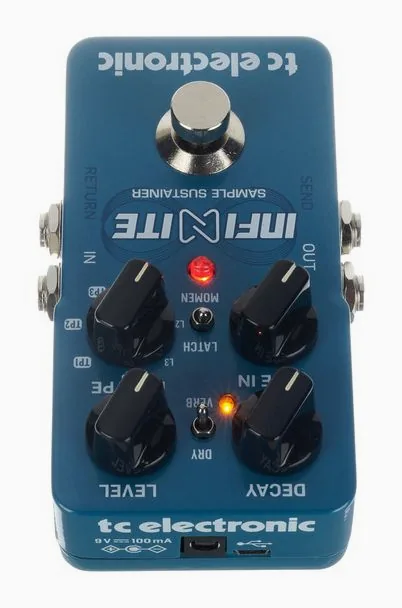 tc electronic Infinite Sample Sustainer, connettori sul retro dell'unita