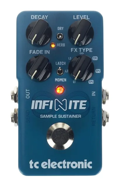 tc electronic Infinite Sample Sustainer, footswitch in primo piano