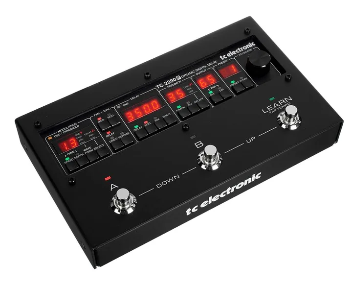 tc electronic 2290 P Dynamic Delay Pedal, manopole viste dall'alto
