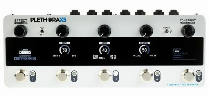 tc electronic Plethora X5, led e interruttore a pedale