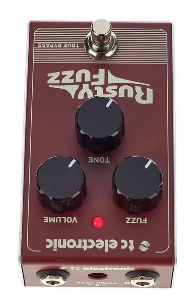 tc electronic Rusty Fuzz, manopole viste dall'alto
