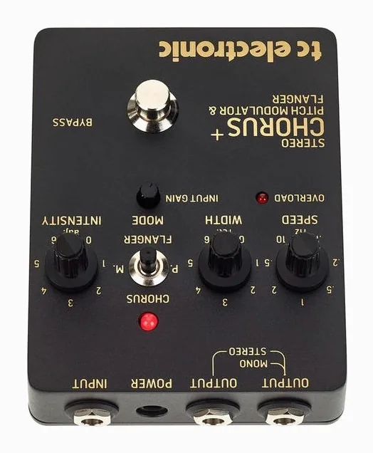 tc electronic SCF Gold Chorus/Flanger, ingressi e uscite laterali