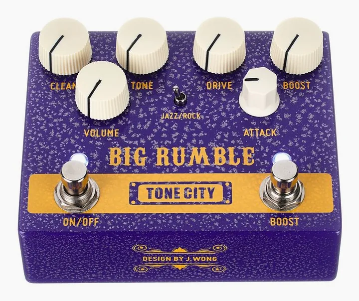 Tone City Big Rumble - Overdrive / Boost, manopole viste dall'alto