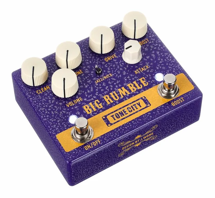 Tone City Big Rumble - Overdrive / Boost, manopole viste dall'alto