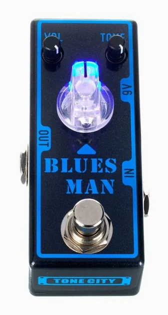 Tone City Blues Man - Low-Gain Overdrive, manopole viste dall'alto