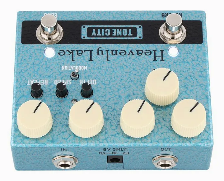 Tone City Heavenly Lake V2 Reverb / Echo, ingressi e uscite laterali