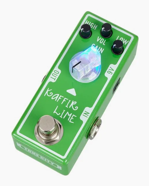 Tone City Kaffir Lime Boost / Overdrive fotografato frontalmente