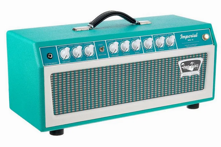 Tone King Imperial MK II Head TRQ, logo e finiture del pannello frontale