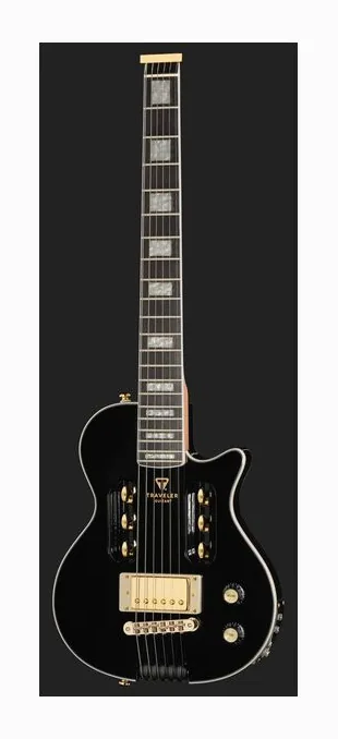 Traveler Guitar EG-1 Custom V2 Gloss Black, corpo e verniciatura in primo piano