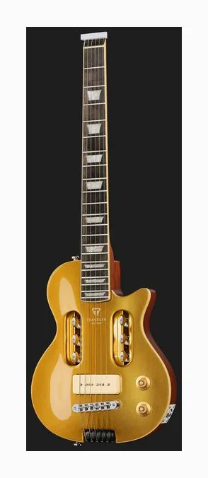 Traveler Guitar EG 1 Deluxe P90 Gold, pickup e manopole dei controlli