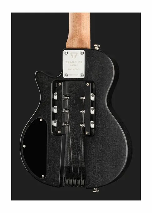 Traveler Guitar EG-1 MOD-X Matte Black, capotasto e prime posizioni della tastiera