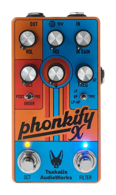 Tsakalis AudioWorks Phonkify X Env. Filt & Octaver, grafica del pannello superiore