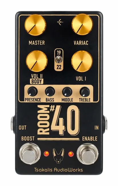 Tsakalis AudioWorks Room #40 Overdrive, manopole viste dall'alto