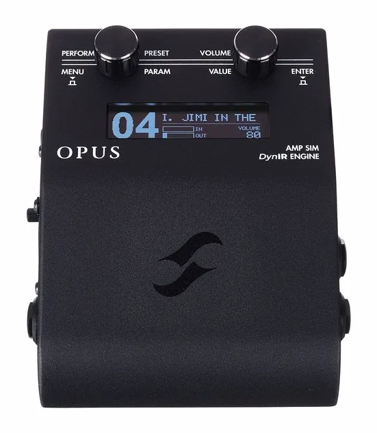 Two Notes Opus DI, Amp & Cab Sim, logo e finiture del pannello frontale