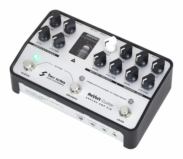 Two Notes ReVolt Guitar Preamp, vista dall'alto della testata