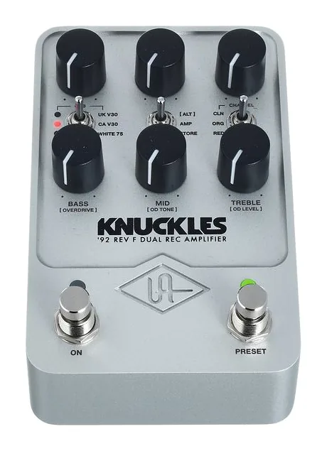 Universal Audio UAFX Knuckles, manopole viste dall'alto