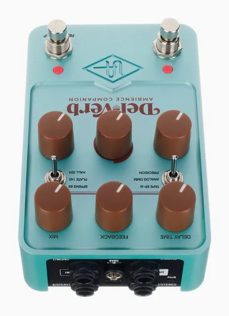 Universal Audio UAFX Del-Verb Ambience Compan., grafica del pannello superiore
