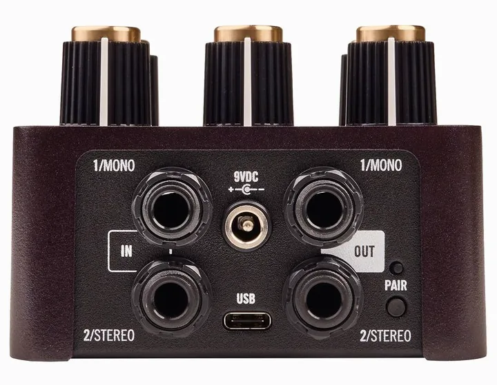 Universal Audio UAFX Lion 68 Super Lead Amp, ingressi e uscite laterali