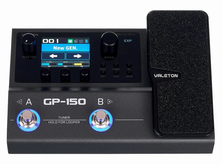 Valeton GP-150, grafica del pannello superiore