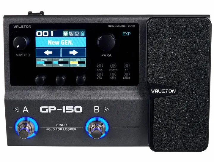 Valeton GP-150, manopole viste dall'alto