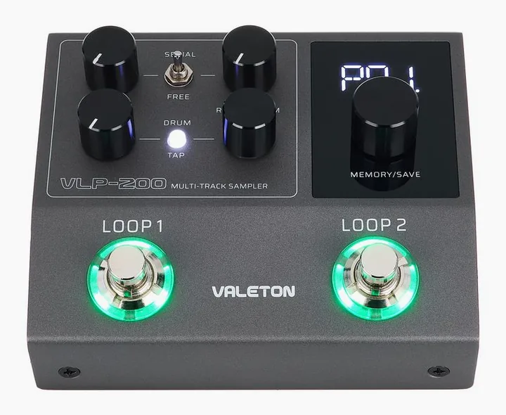 Valeton VLP-200 Multi Sampler Looper, grafica del pannello superiore