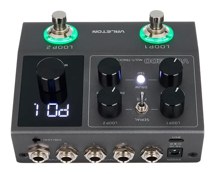Valeton VLP-200 Multi Sampler Looper, footswitch in primo piano