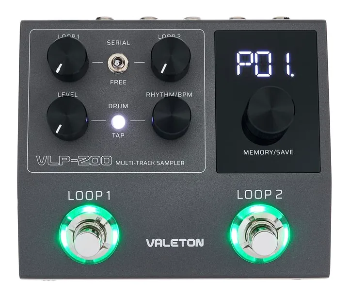 Valeton VLP-200 Multi Sampler Looper, led e interruttore a pedale