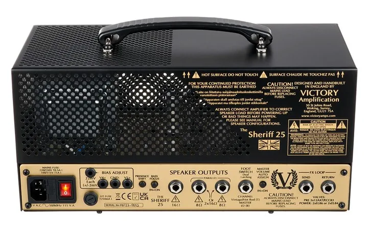 Victory Amplifiers Sheriff 25 Lunch Box Head, vista laterale del cabinet
