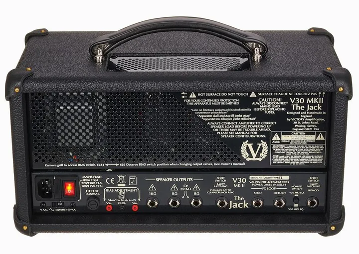 Victory Amplifiers V30 The Jack MKII Compact Head, logo e finiture del pannello frontale