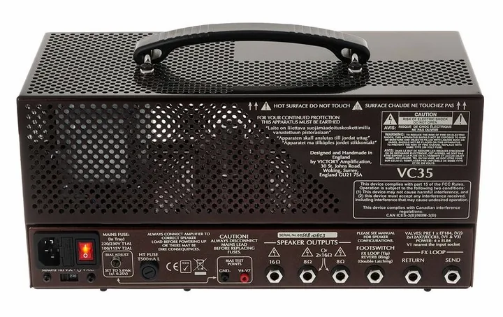 Victory Amplifiers VC35 The Copper Lunch Box, manopole e selettore dei canali