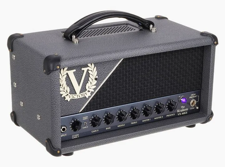 Victory Amplifiers VX Kraken MKII Compact Head, logo e finiture del pannello frontale