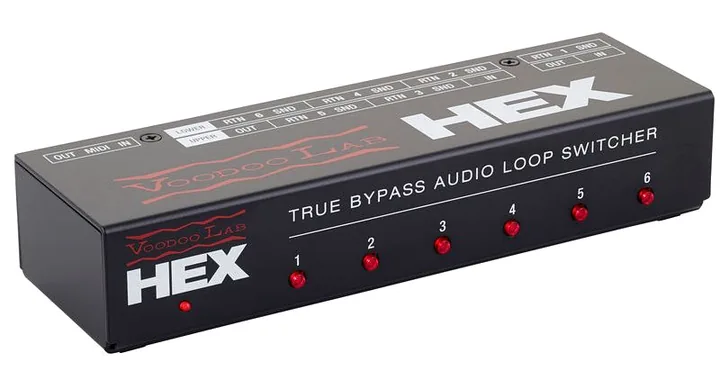 Voodoo Lab HEX Audio Loop Switcher, ingressi e uscite laterali