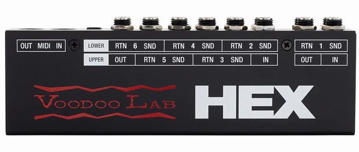 Voodoo Lab HEX Audio Loop Switcher, footswitch in primo piano