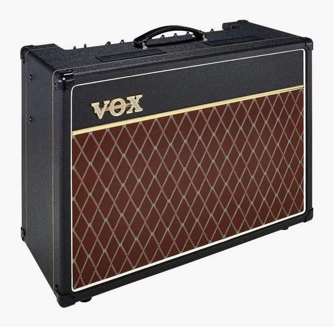 Vox AC15 C1, retro con le prese di collegamento