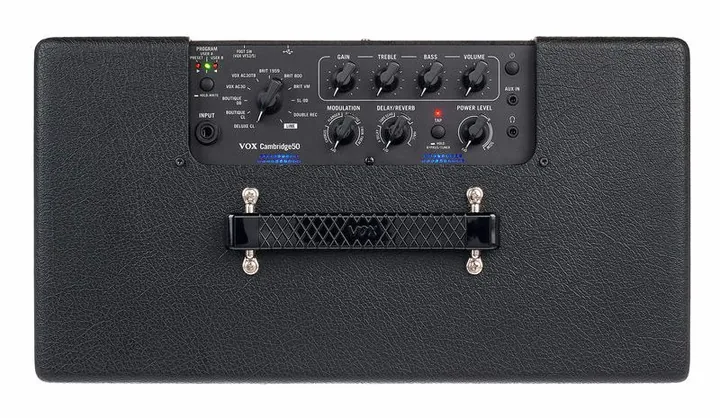 Vox Cambridge 50, retro con le prese di collegamento
