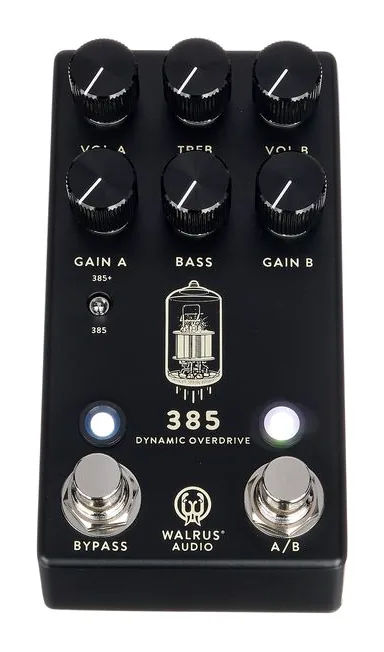 Walrus Audio 385 MKII - Overdrive Black, manopole viste dall'alto