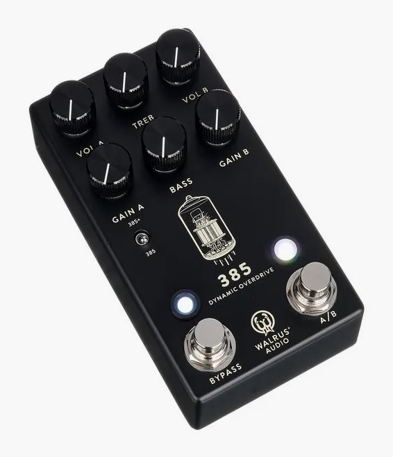 Walrus Audio 385 MKII - Overdrive Black, manopole viste dall'alto