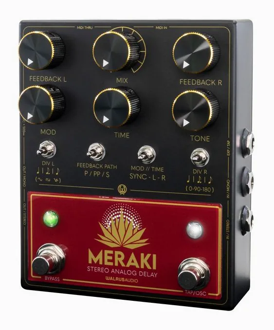 Walrus Audio Meraki Red Stereo Delay, manopole viste dall'alto