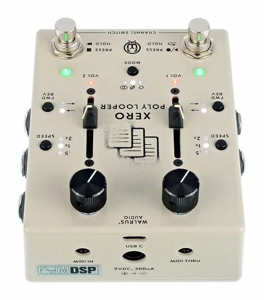 Walrus Audio Xero Polylooper Cream, ingressi e uscite laterali