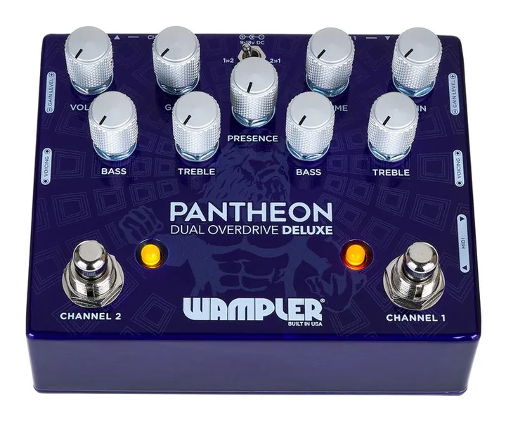 Wampler Dual Pantheon Overdrive, manopole viste dall'alto