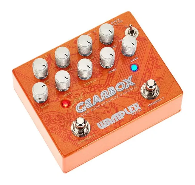 Wampler Gearbox Dual Overdrive, manopole viste dall'alto