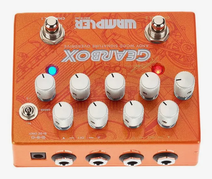 Wampler Gearbox Dual Overdrive, connettori sul retro dell'unita
