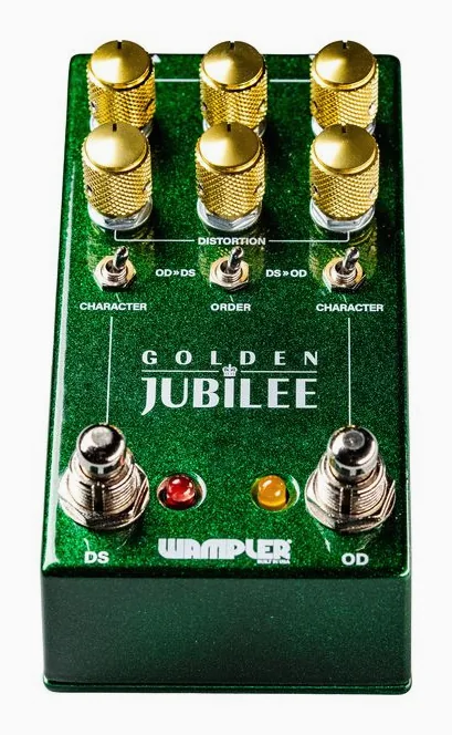 Wampler Golden Jubilee Overdrive/Dist., manopole viste dall'alto