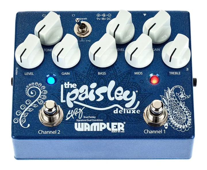 Wampler Paisley Deluxe Overdrive, manopole viste dall'alto